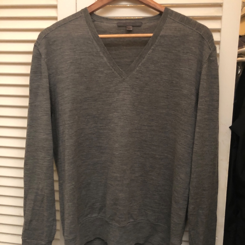 John Varvatos Merino Wool Sweater Grey Large